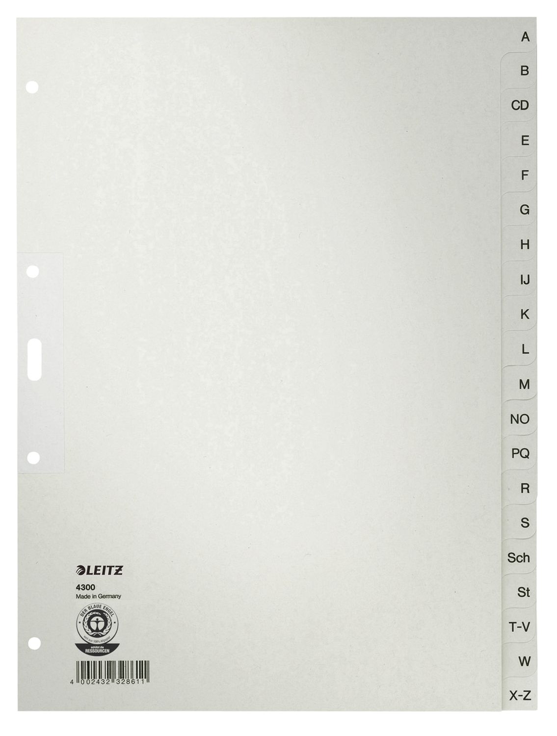4300 Register - A - Z, Papier, A4, 30 cm hoch, 20 Blatt, grau 4300 Register - A - Z, Papier, A4, 30 cm hoch, 20 Blatt, grau