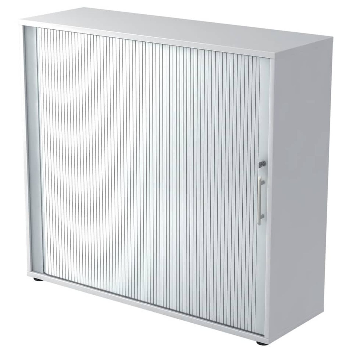 Rollladenschrank - 3OH, 120 cm, Relinggriff, Weiß/Silber, mit Montageservice Rollladenschrank - 3OH, 120 cm, Relinggriff, Weiß/Silber, mit Montageservice