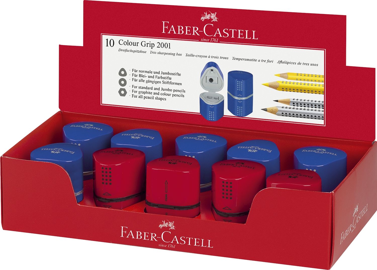 Dreifachspitzdose GRIP2001 - farbig sortiert Dreifachspitzdose GRIP2001 - farbig sortiert