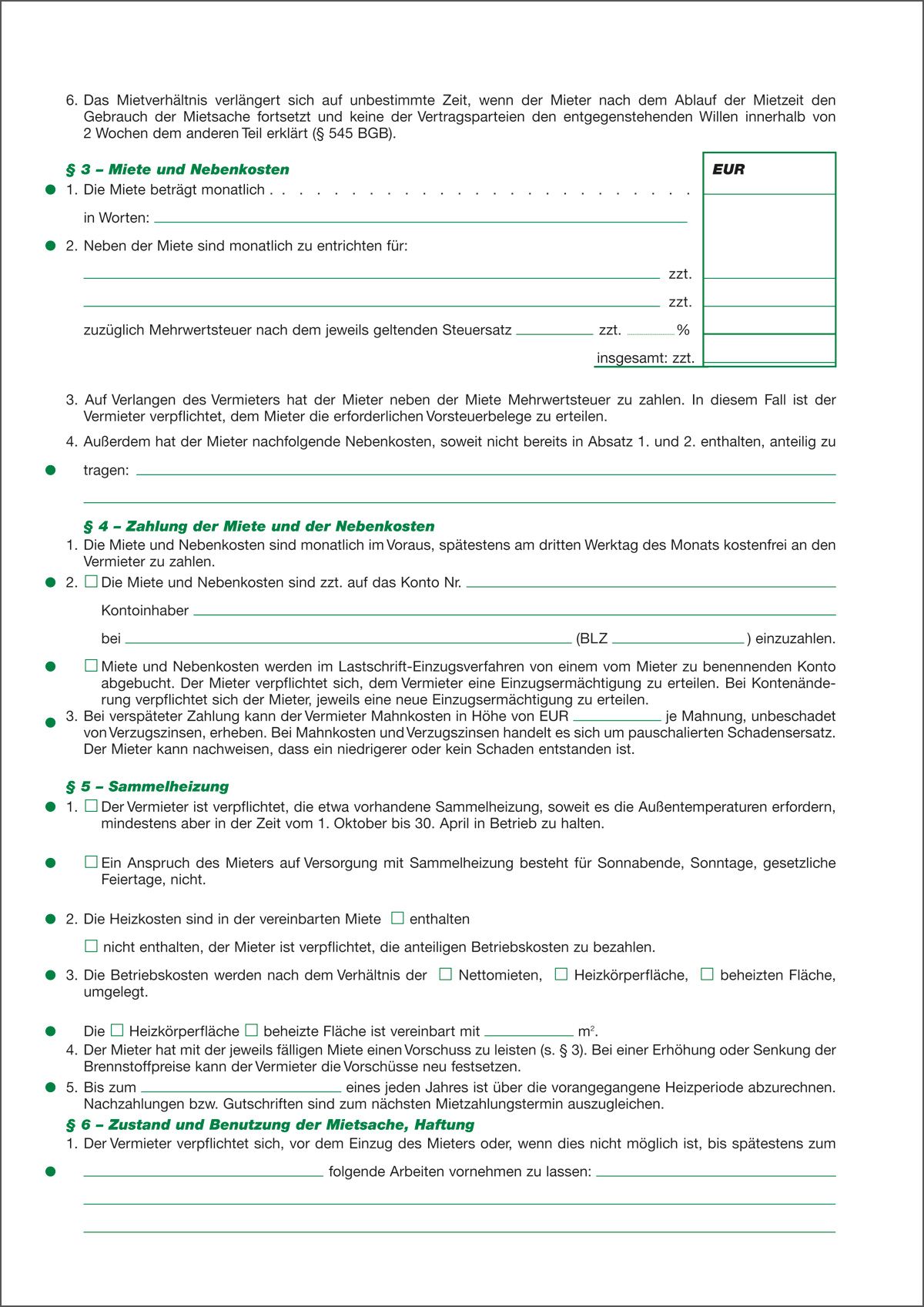 Mietvertrag für Garagen, 4 Seiten, gefalzt auf DIN A4, 10 Stück Mietvertrag für Garagen, 4 Seiten, gefalzt auf DIN A4, 10 Stück