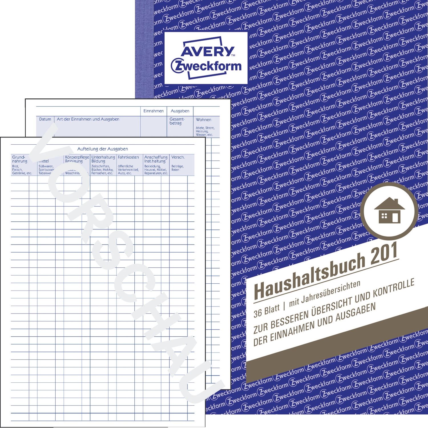 201 Haushaltsbuch, DIN A5, mit Jahresübersicht, 36 Blatt, weiß 201 Haushaltsbuch, DIN A5, mit Jahresübersicht, 36 Blatt, weiß
