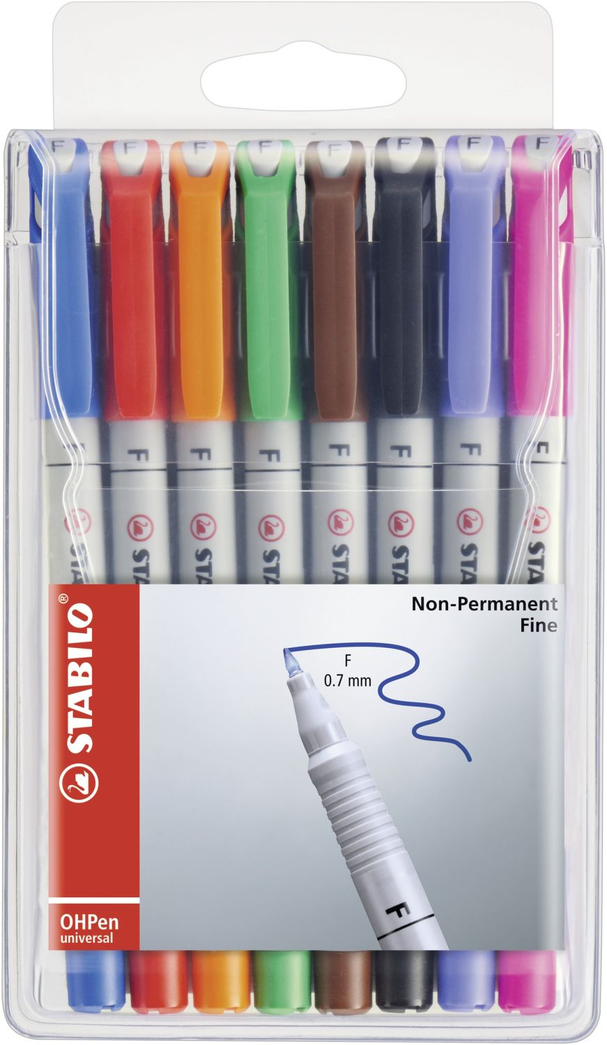 Folienstift - OHPen universal - wasserlöslich fein - 8er Pack - mit 8 verschiedenen Farben Folienstift - OHPen universal - wasserlöslich fein - 8er Pack - mit 8 verschiedenen Farben