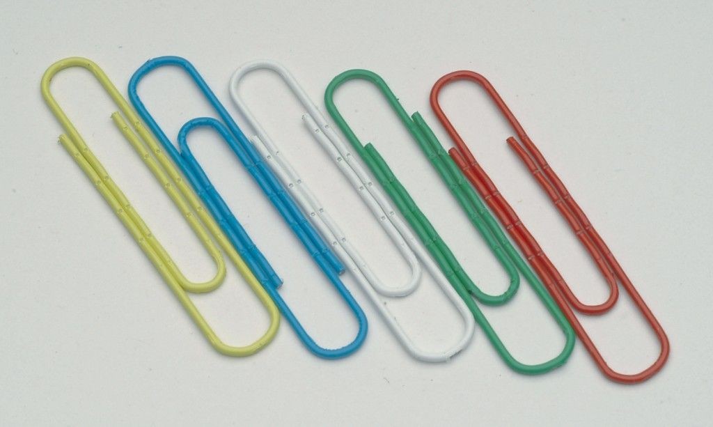 Aktenklammern - 50 mm glatt, farbig sortiert, 30 Stück Aktenklammern - 50 mm glatt, farbig sortiert, 30 Stück