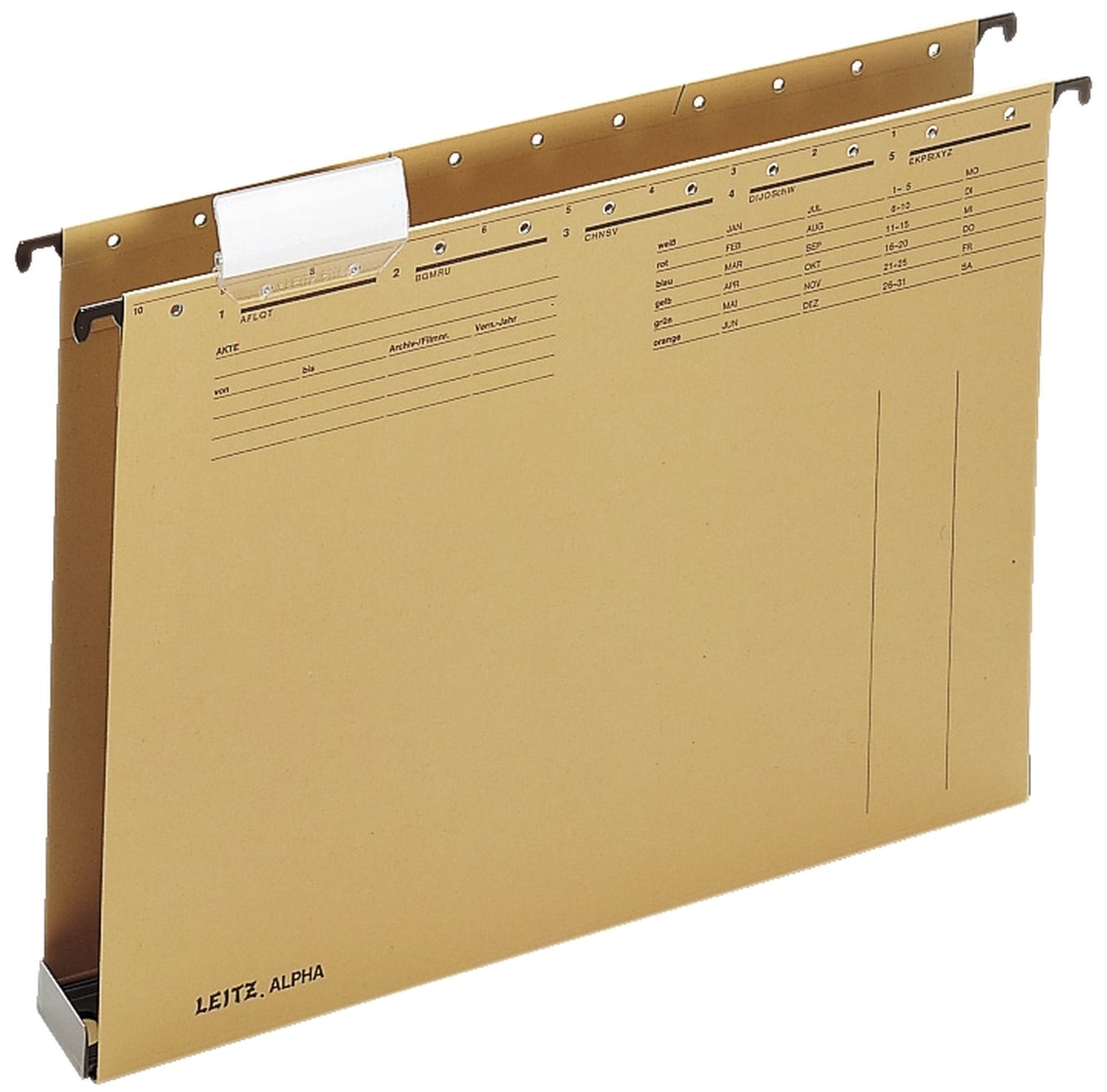 Hängesammler Leitz ALPHA® 1942-00-00, DIN A4 mit Seitenbegrenzung, Kunststoffboden 40 mm, Natronkarton, naturbraun Hängesammler Leitz ALPHA® 1942-00-00, DIN A4 mit Seitenbegrenzung, Kunststoffboden 40 mm, Natronkarton, naturbraun