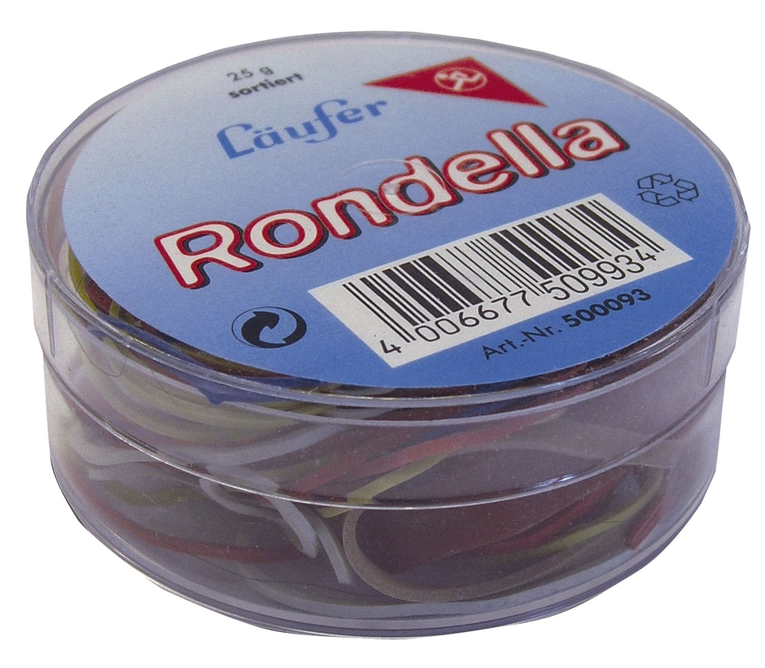 RONDELLA Gummiringe in der Dose - 25 g, sortiert RONDELLA Gummiringe in der Dose - 25 g, sortiert