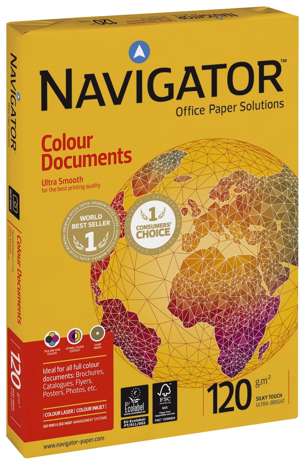 Kopierpapier Navigator Colour Documents N12A4, DIN A4, 120 g/qm, weiß, 250 Blatt