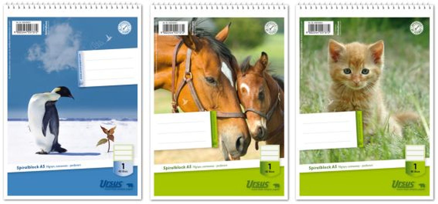 Spiralblock LIN1 A5 40 Blatt 70g/qm 5/5/5mm liniert farbig