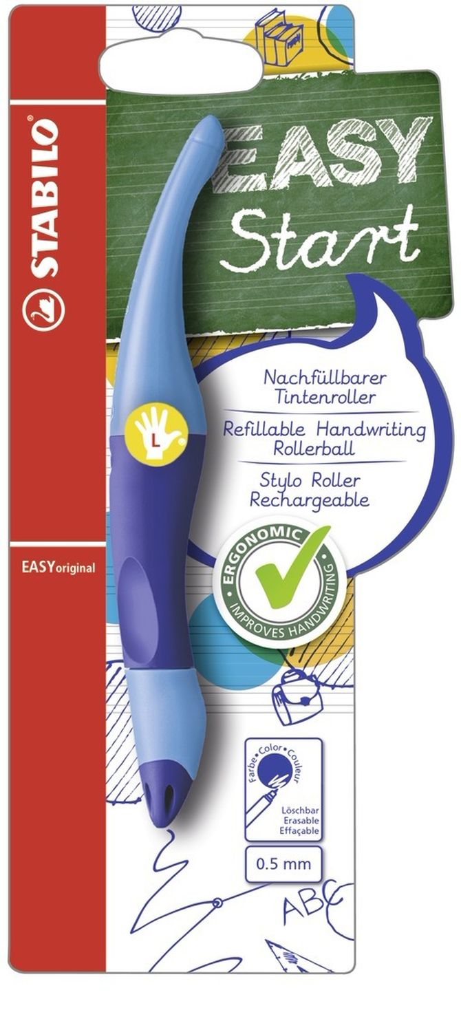 Ergonomischer Tintenroller für Linkshänder - EASYoriginal in dunkelblau/hellblau -Einzelstift - Schreibfarbe blau (löschbar) - inklusive Patrone Ergonomischer Tintenroller für Linkshänder - EASYoriginal in dunkelblau/hellblau -Einzelstift - Schreibfarbe blau (löschbar) - inklusive Patrone