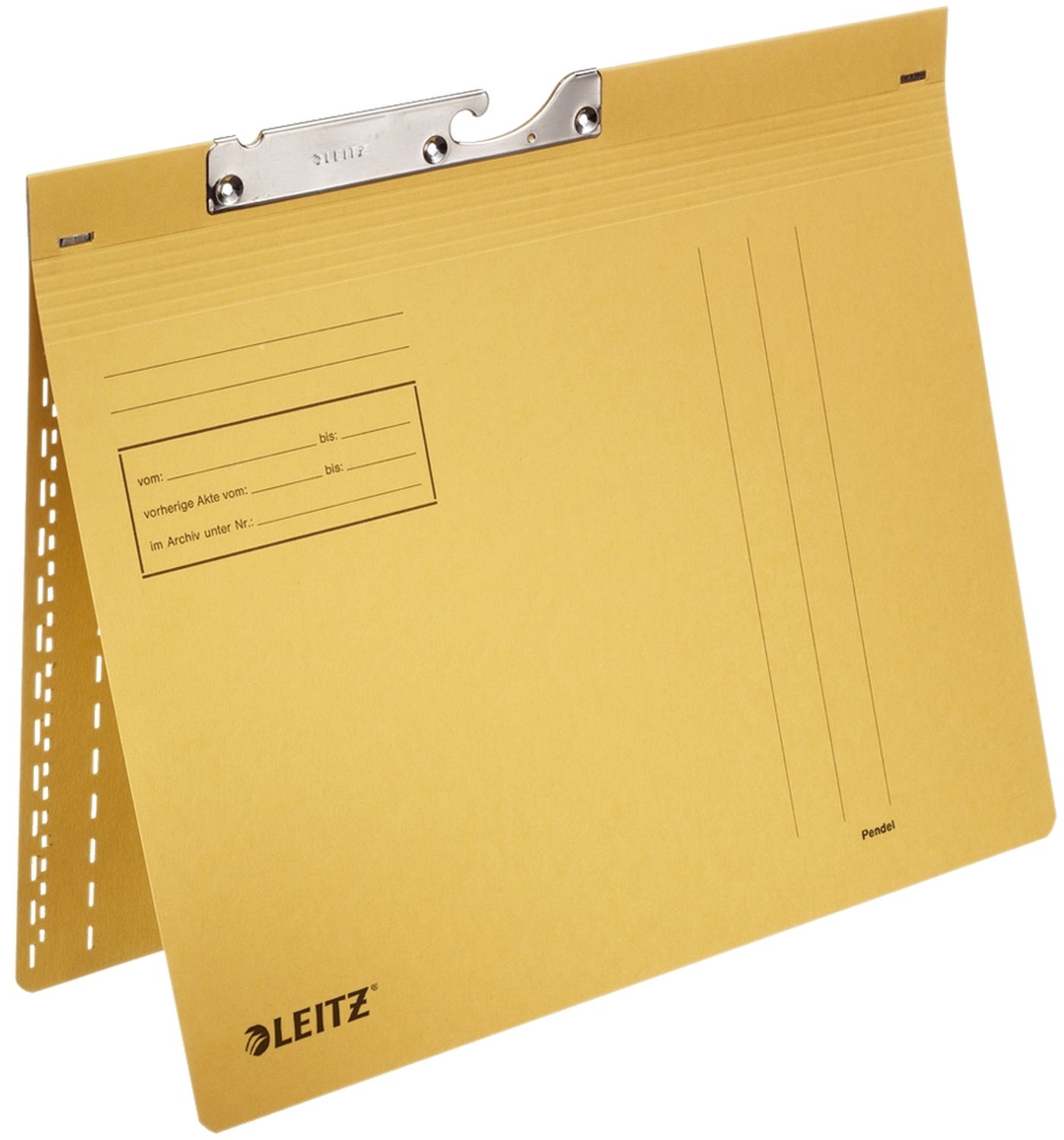 Pendelhefter Leitz 2014-00-15, DIN A4, kaufmännische Heftung, Manilakarton (RC), gelb Pendelhefter Leitz 2014-00-15, DIN A4, kaufmännische Heftung, Manilakarton (RC), gelb