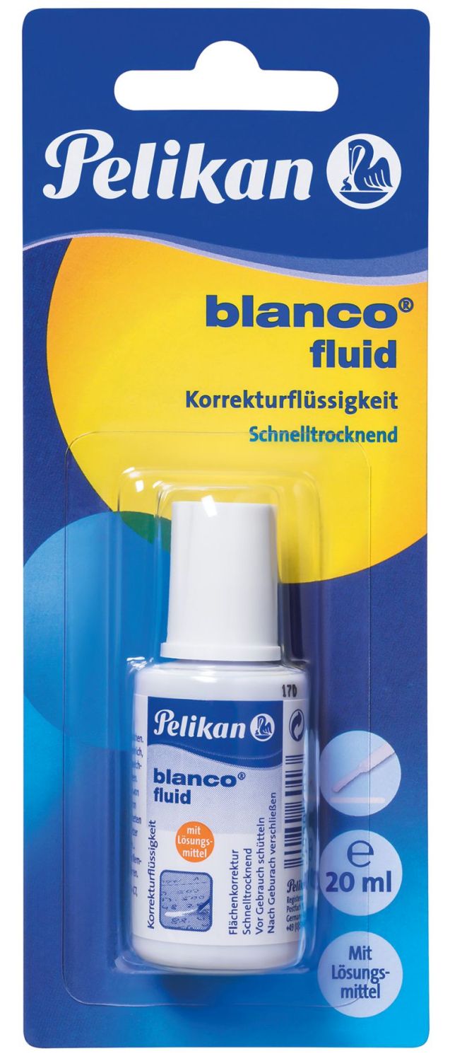 Korrekturflüssigkeit Fluid blanco® - 20 ml, weiß, Blisterkarte