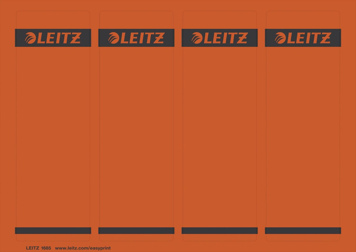 Rückenschild Leitz 1685-20-25, PC-beschriftbare, kurz/breit 61 x 192 mm, 100 Stück, rot