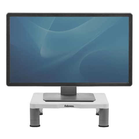 Monitorständer Fellows Standard Smart Suites 91712, für 1 Monitor, 34 x 5-10 x 34 cm, höhenverstellbar, Kunststoff, platingrau