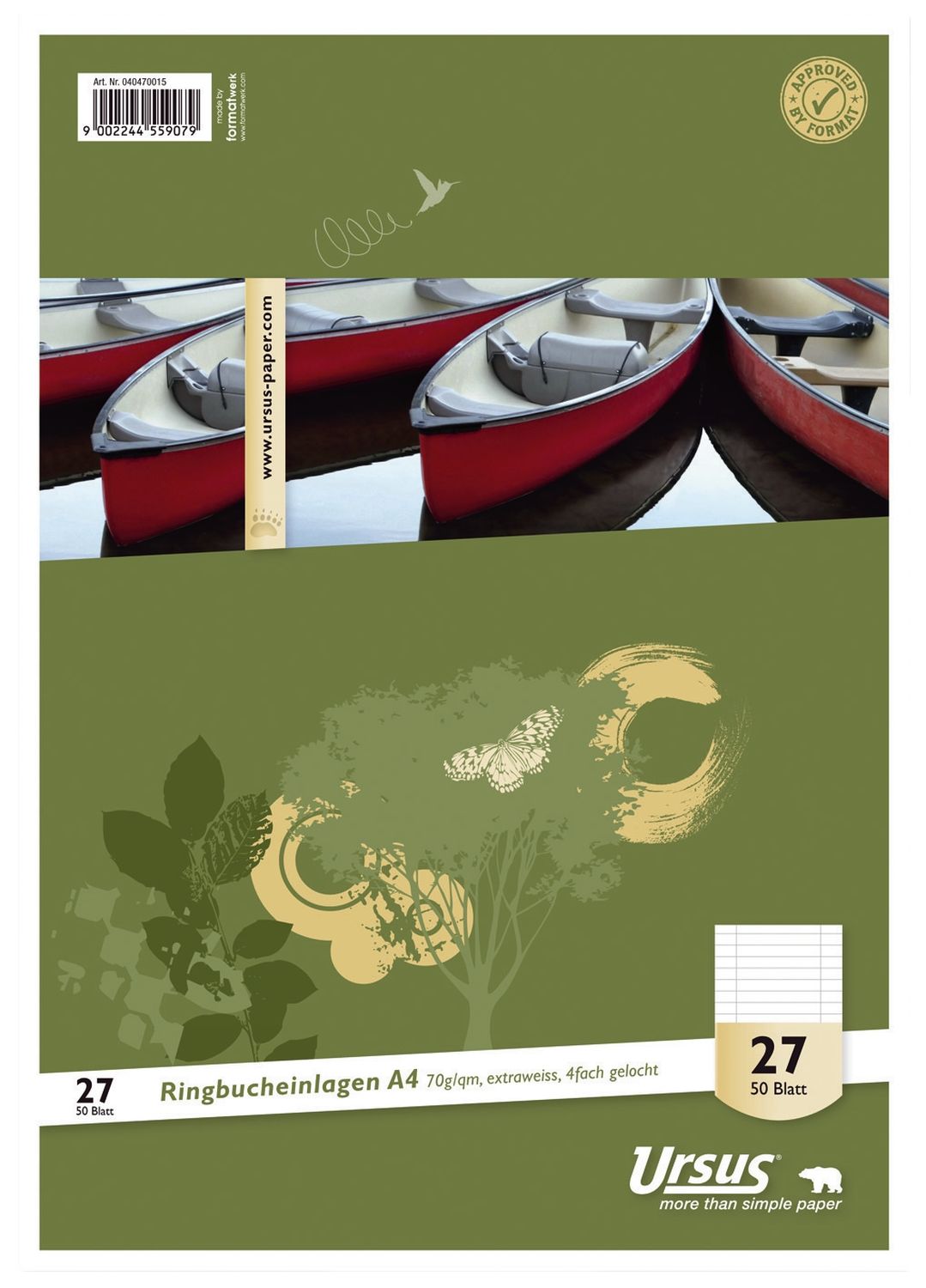 Ringbucheinlage - LIN27, A4, 50 Blatt, 70 g/qm, liniert mit Randlinien Ringbucheinlage - LIN27, A4, 50 Blatt, 70 g/qm, liniert mit Randlinien
