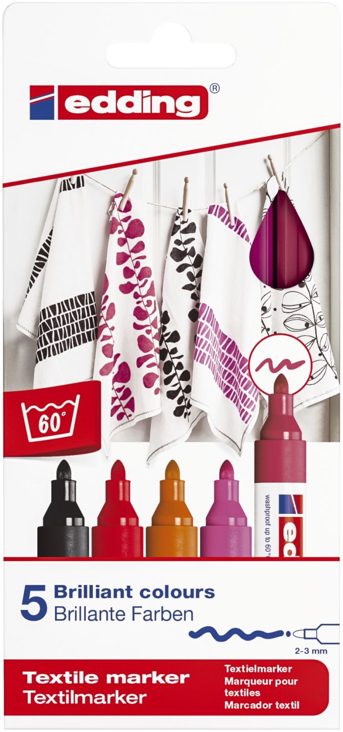 4500 Textilmarker creative - Rundspitze, 2-3 mm, 5er Set warm colours 4500 Textilmarker creative - Rundspitze, 2-3 mm, 5er Set warm colours