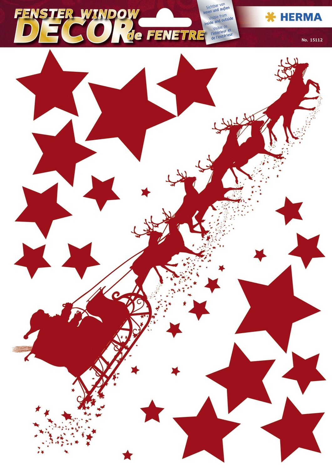 Weihnachtsschmuck Fensterbilder Schlittenfahrt - 14 Stück Weihnachtsschmuck Fensterbilder Schlittenfahrt - 14 Stück