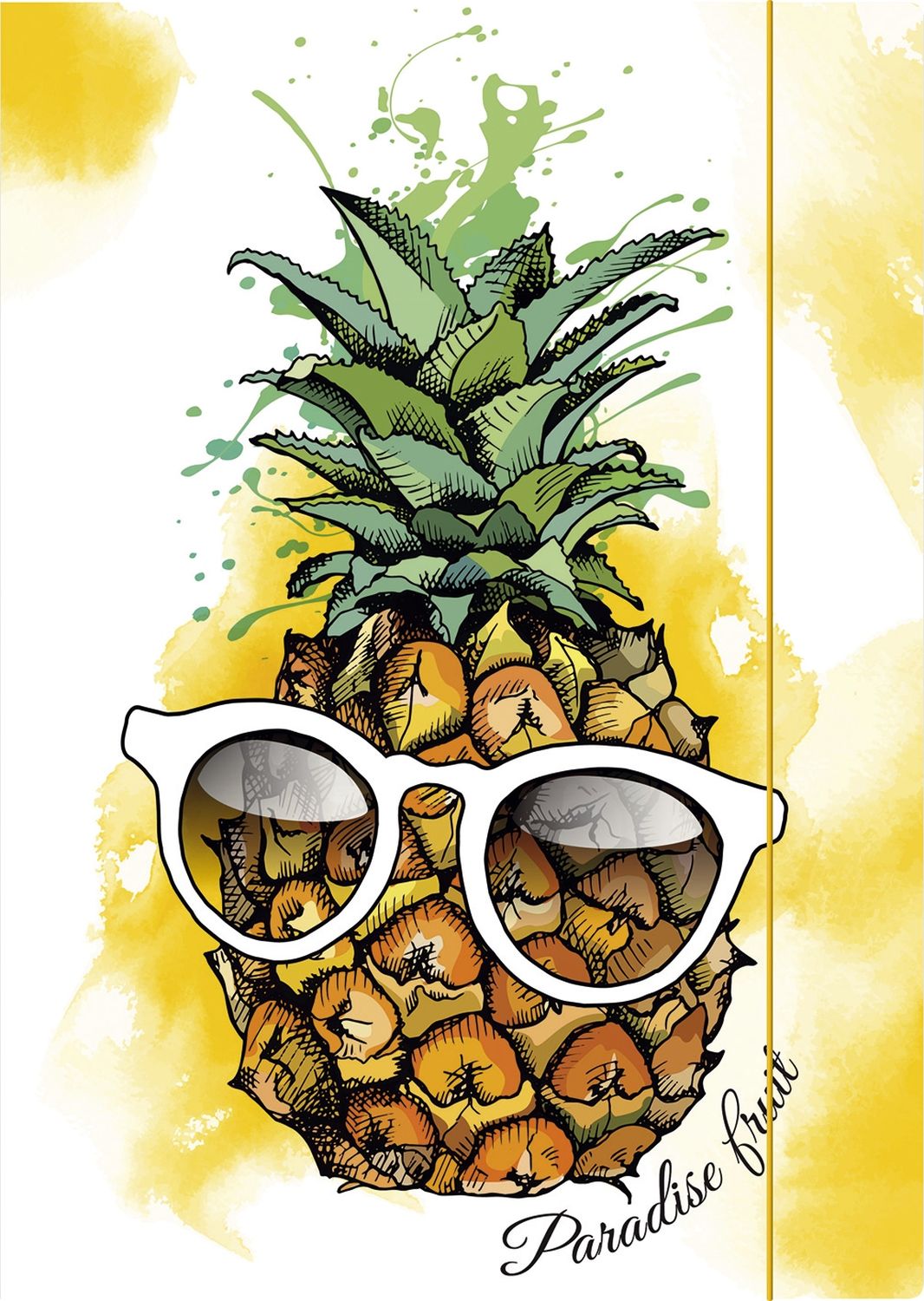 Zeichenmappe "Ananas"- A4, Karton, mit Gummizugverschluss Zeichenmappe "Ananas"- A4, Karton, mit Gummizugverschluss