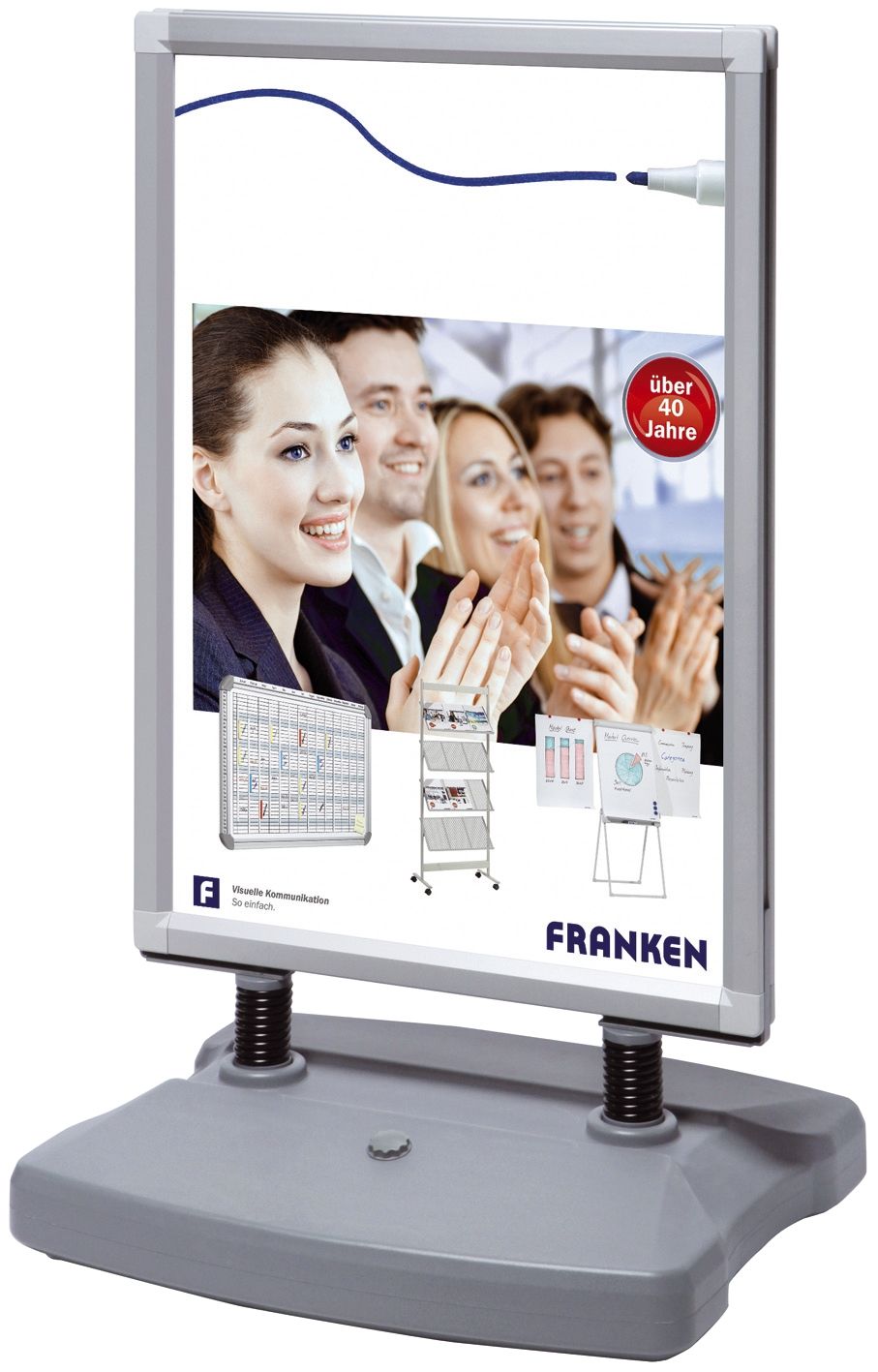 Kundenstopper Outdoor - mit Rollen, A1, grau Kundenstopper Outdoor - mit Rollen, A1, grau