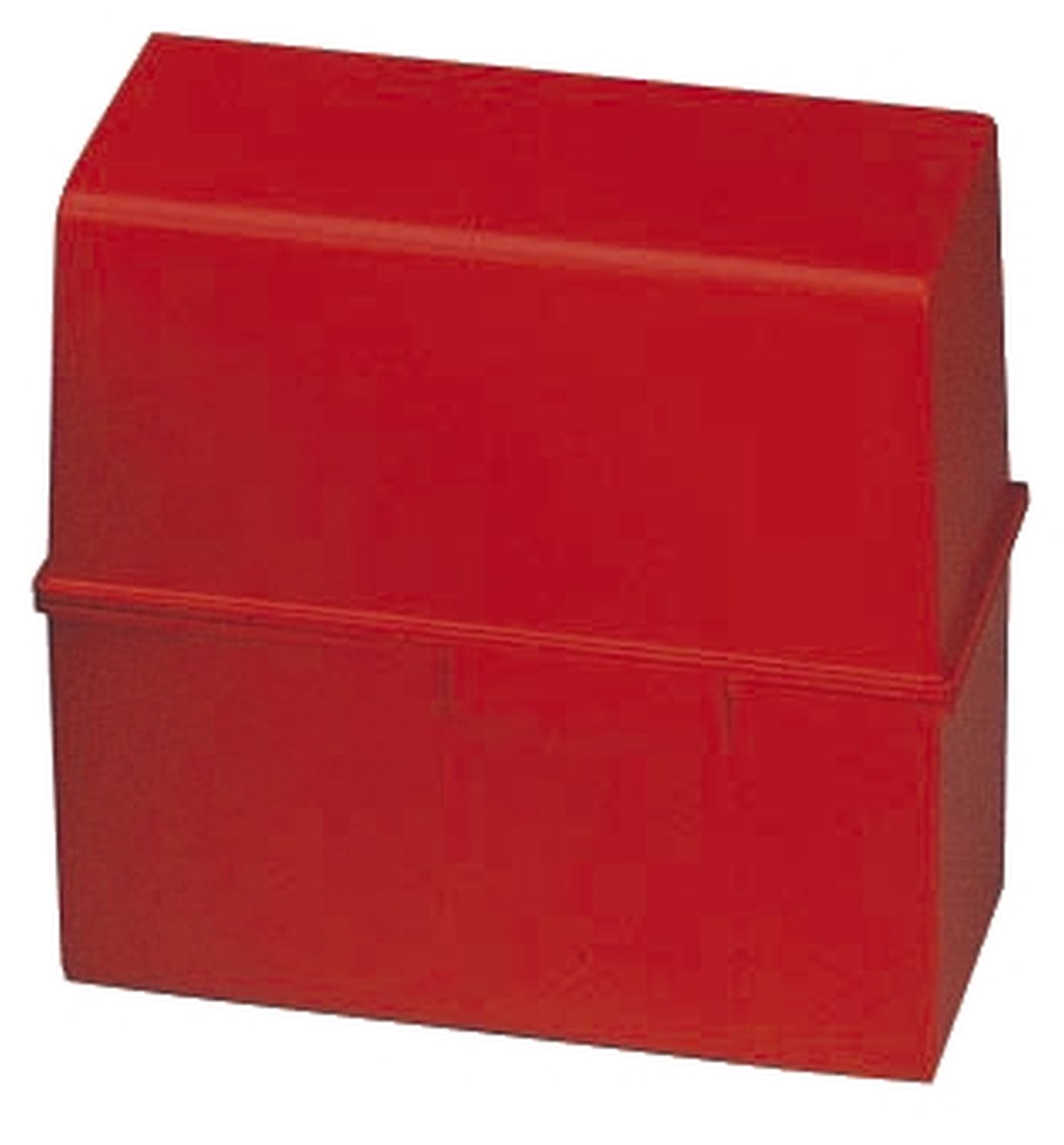 Karteibox DIN A5 quer, max 500 Karten mit Stahlscharnier, rot Karteibox DIN A5 quer, max 500 Karten mit Stahlscharnier, rot