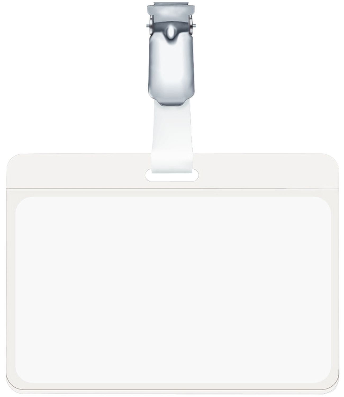Namensschild mit drehbarem Clip, transparent, 90 x 60 mm, 25 Stück Namensschild mit drehbarem Clip, transparent, 90 x 60 mm, 25 Stück