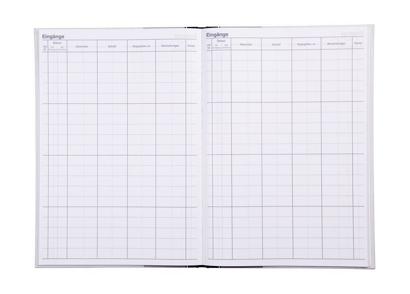 Posteingangsbuch, Schwarz, 1 Seite, A4, 210 x 297 mm, 96 Blatt Posteingangsbuch, Schwarz, 1 Seite, A4, 210 x 297 mm, 96 Blatt