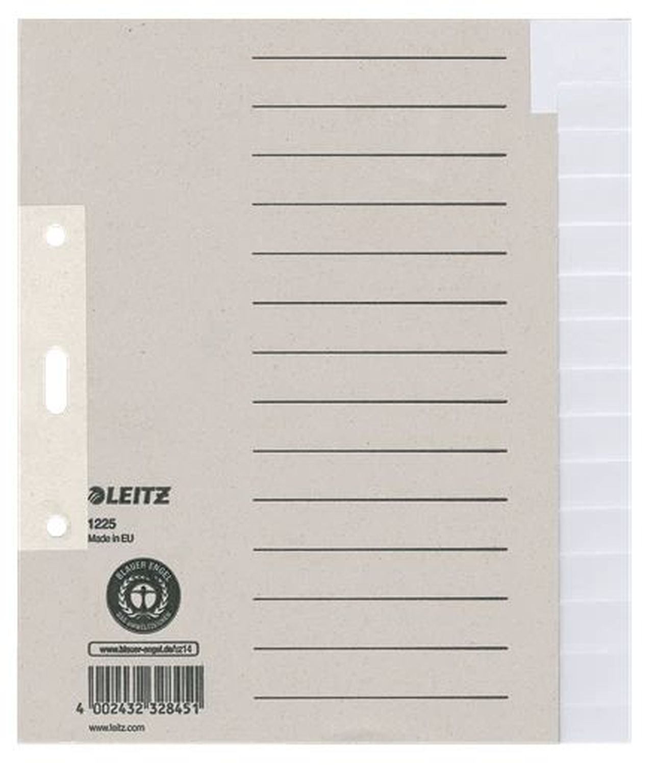 1225 Register - Tauenpapier, blanko, A5 Überbreite, 15 Blatt, grau 1225 Register - Tauenpapier, blanko, A5 Überbreite, 15 Blatt, grau