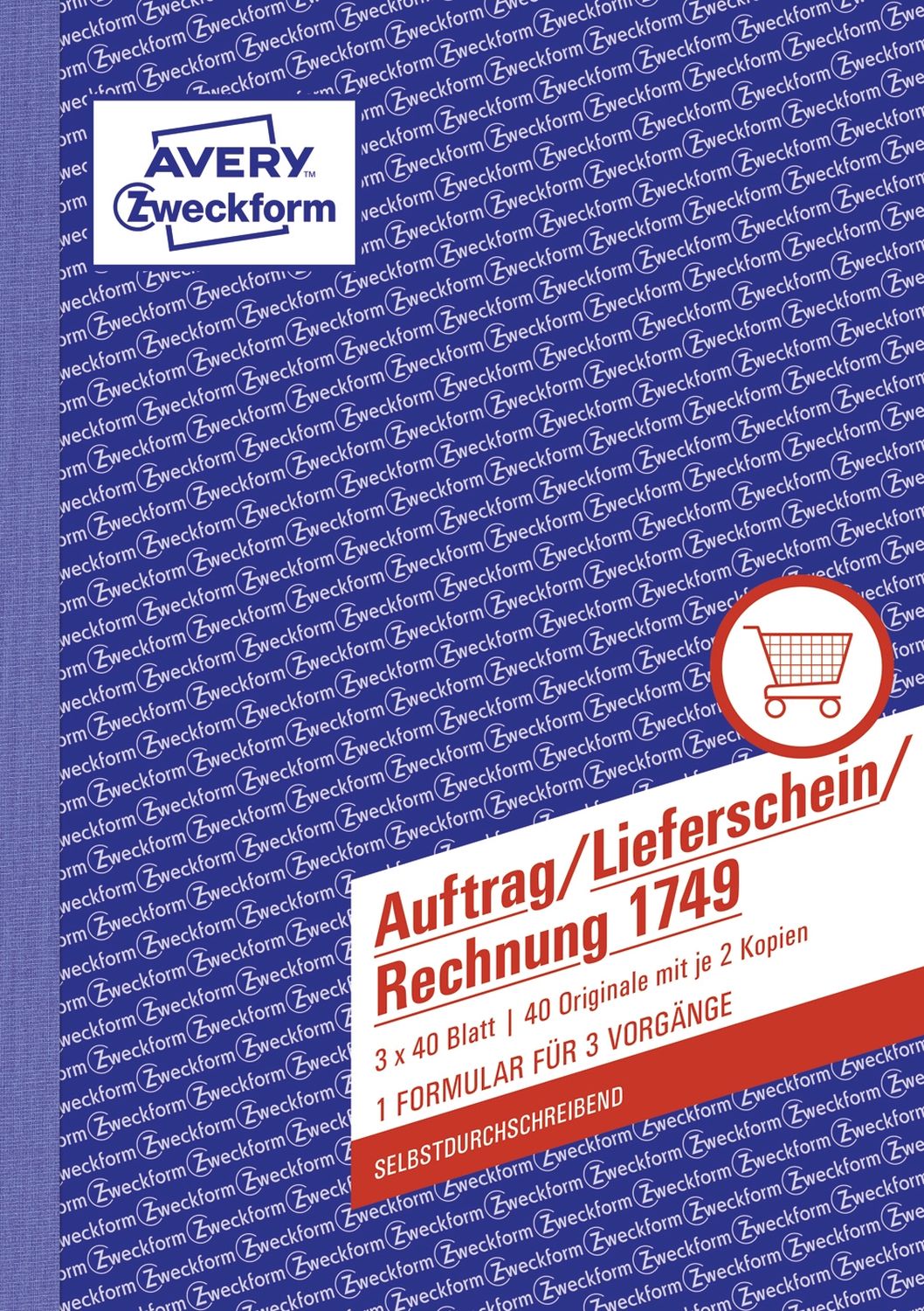 1749 Auftrag/Lieferschein/Rechnung, DIN A5, selbstdurchschreibend, 3 x 40 Blatt, weiß, gelb, rosa