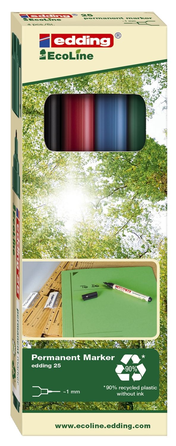 25 Permanentmarker EcoLine - nachfüllbar, 1 - 5 mm, sortiert 25 Permanentmarker EcoLine - nachfüllbar, 1 - 5 mm, sortiert