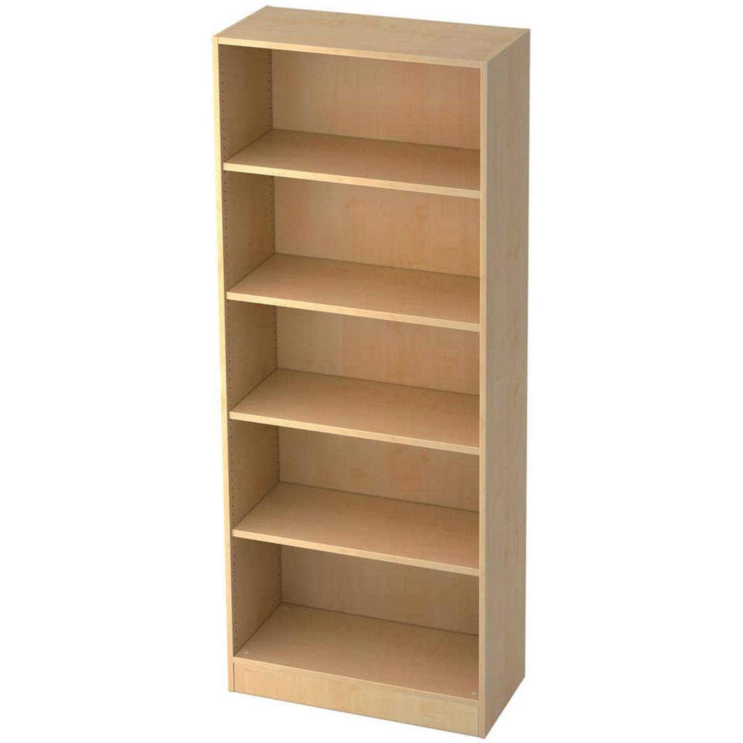 Regal - breit, 5OH, 80 cm breit, Sockelblende, Ahorn Regal - breit, 5OH, 80 cm breit, Sockelblende, Ahorn
