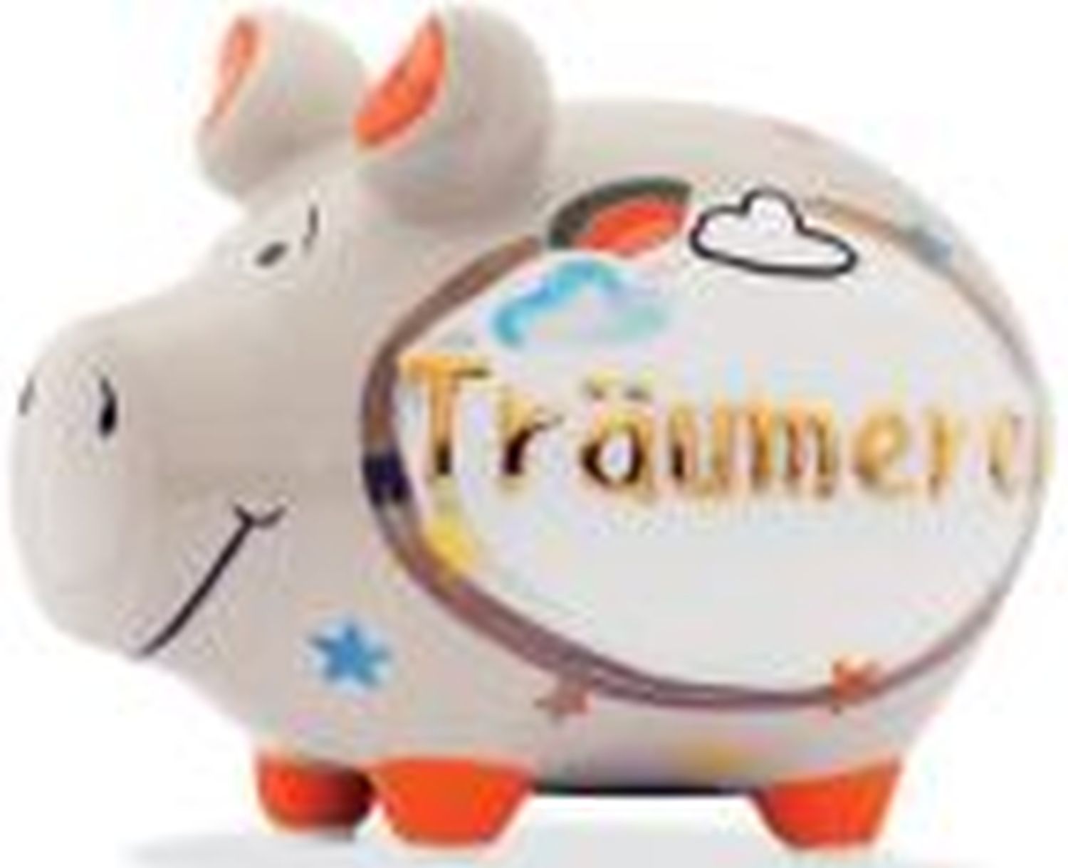 Spardose Schwein "Träumerei" - Keramik, Gold-Edition, klein