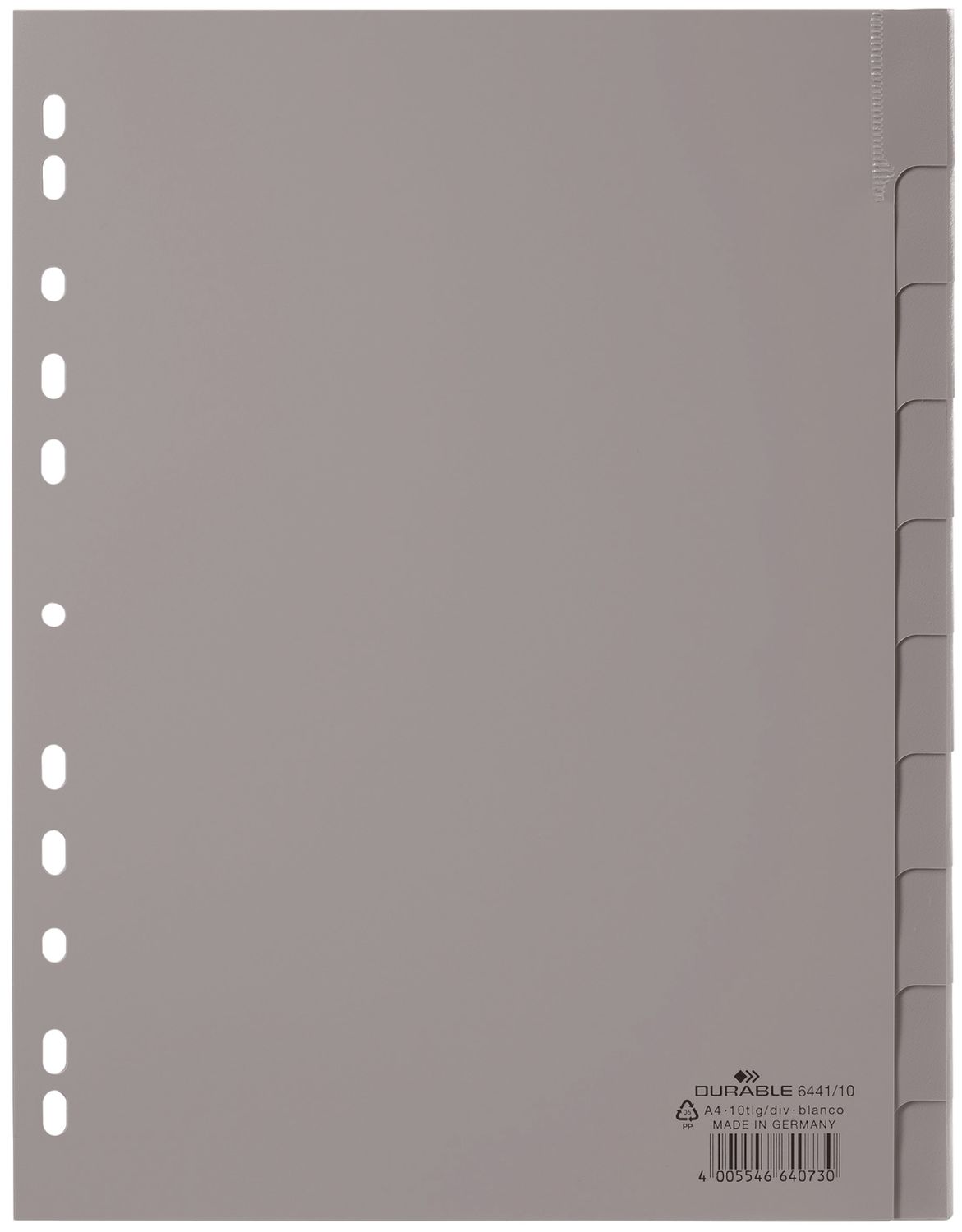 Register - PP, blanko, grau, A4, 10 Blatt