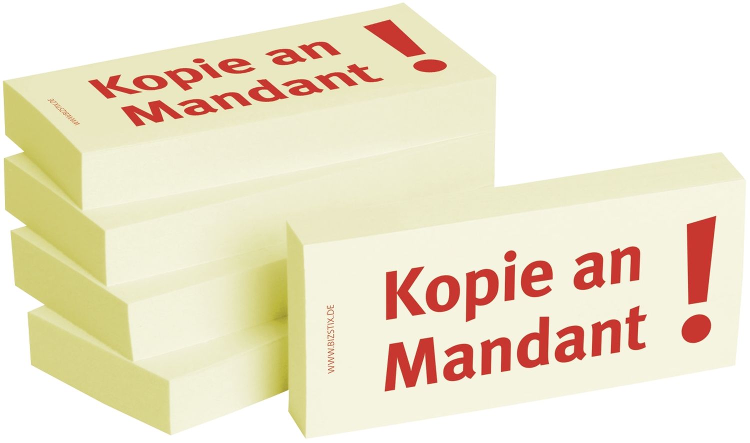 Haftnotizen "Kopie an Mandant" - 75 x 35 mm, 5x 100 Blatt Haftnotizen "Kopie an Mandant" - 75 x 35 mm, 5x 100 Blatt