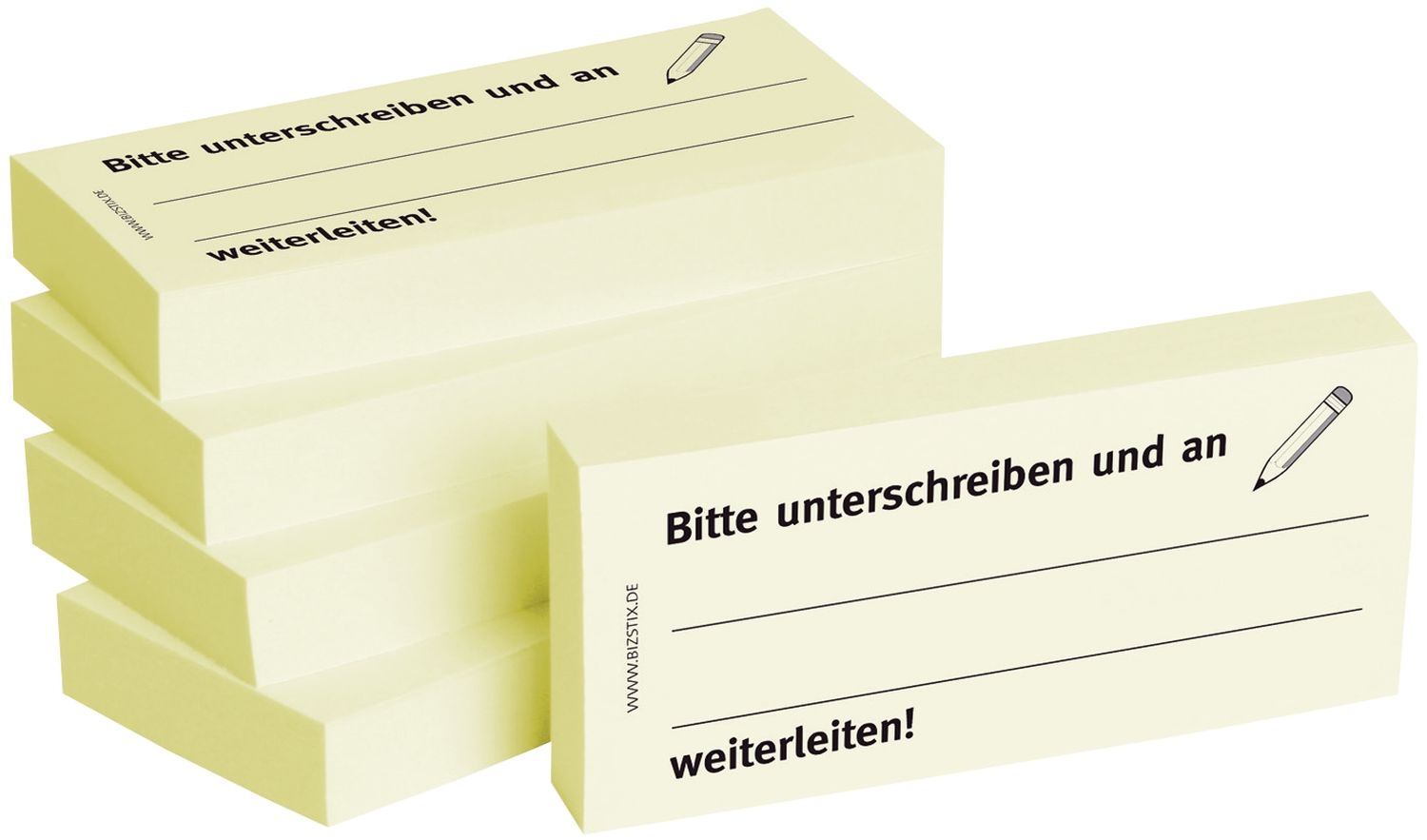 Haftnotizen "Bitte unterschreiben und an, weiterleiten" - 75 x 35 mm, 5x 100 Blatt Haftnotizen "Bitte unterschreiben und an, weiterleiten" - 75 x 35 mm, 5x 100 Blatt