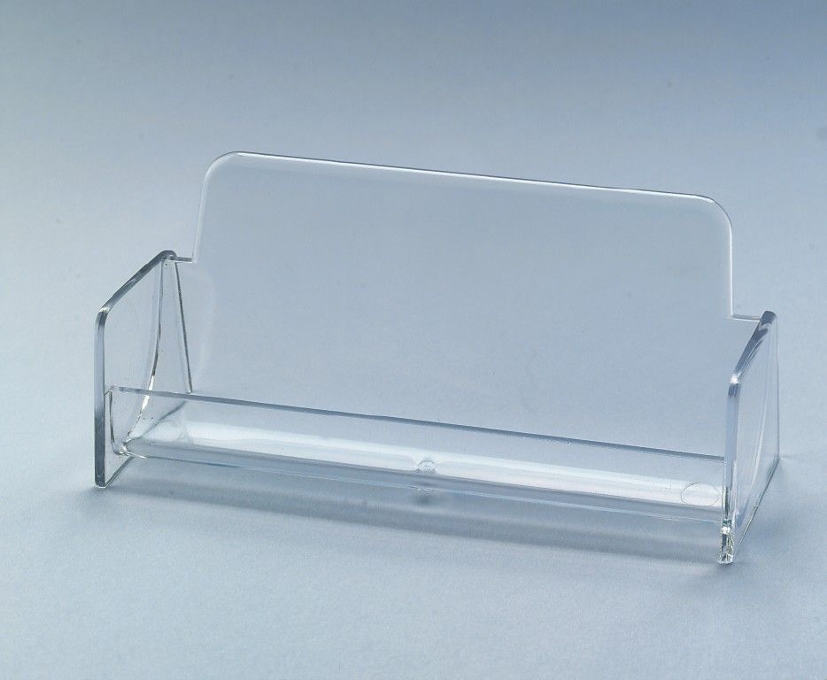 Visitenkarten-Aufsteller, glasklar, für bis zu 50 Karten (max. 97x85 mm) Visitenkarten-Aufsteller, glasklar, für bis zu 50 Karten (max. 97x85 mm)