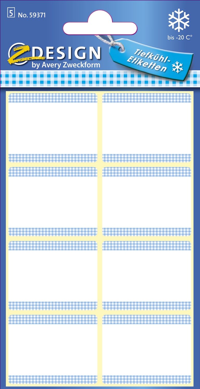 Z-Design 59371, Tiefkühl-Etiketten, 5 Bogen/40 Etiketten