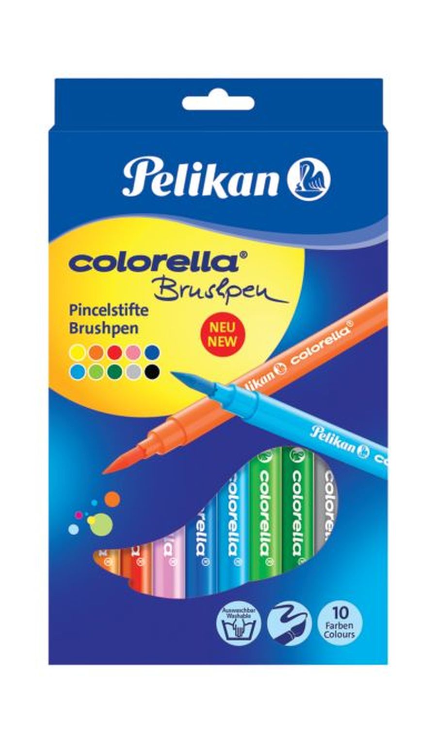 Fasermaler Colorella® Brushpen - 10 Farben, 0,8 - 8 mm, sortiert
