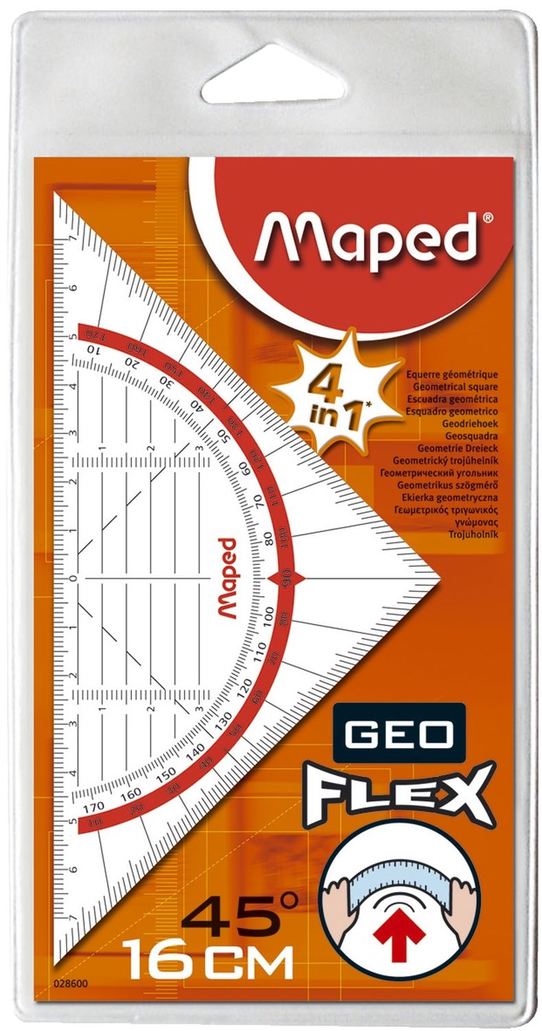 Geo-Dreieck Flex - 16 cm, transparent, Etui Geo-Dreieck Flex - 16 cm, transparent, Etui