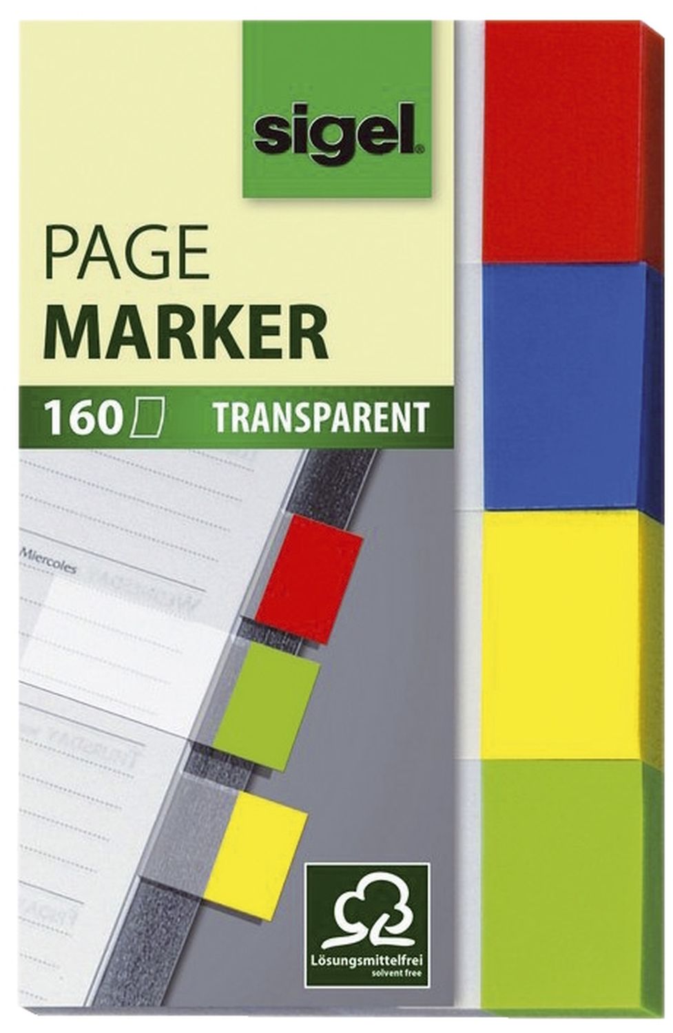 Page Marker Transparent - 50 x 20 mm, sortiert, 4x 40 Streifen