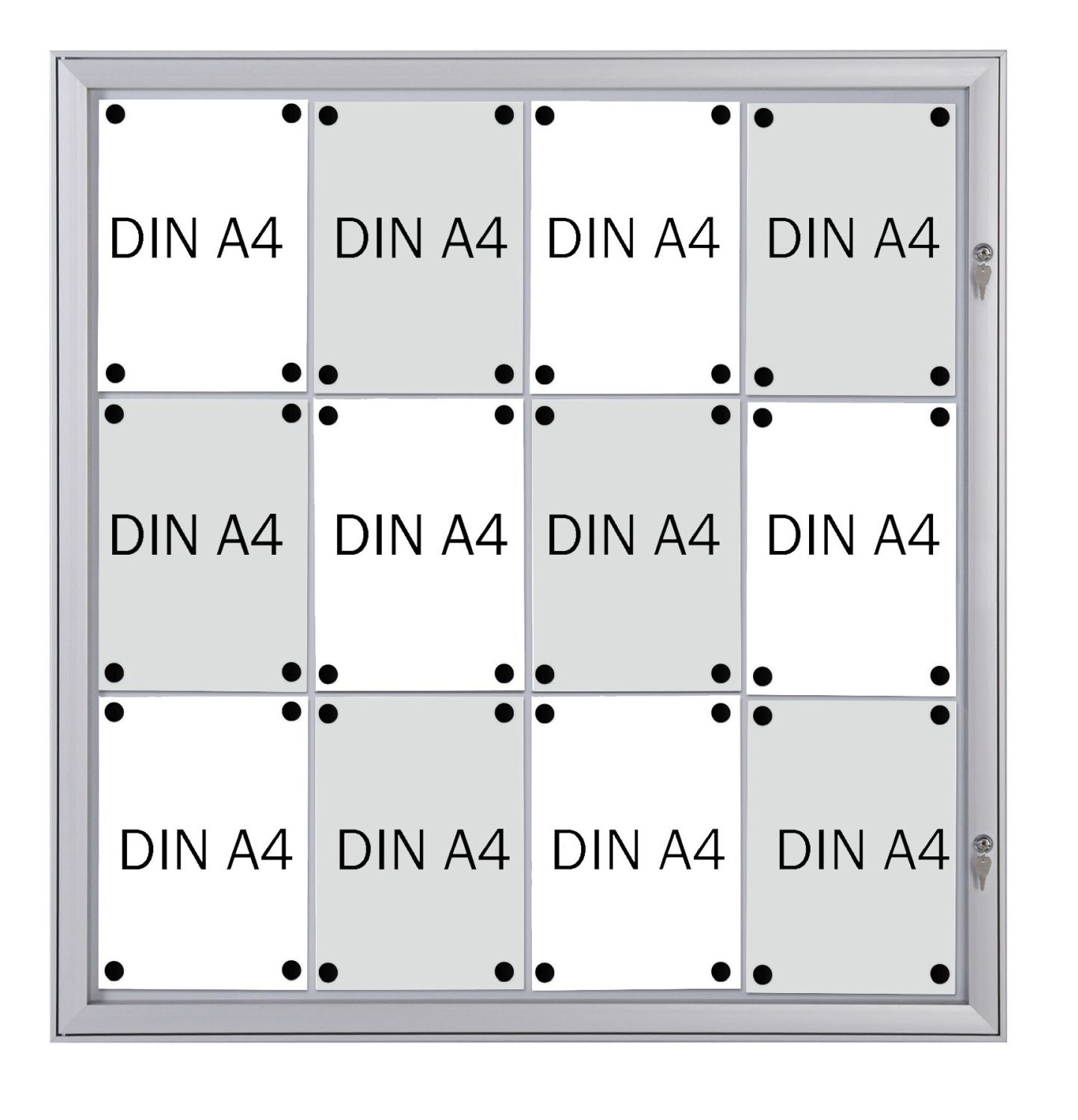 Schaukasten Security - Feuerfest für 12x A4, 96,9 x 100,4 x 2,3 cm Schaukasten Security - Feuerfest für 12x A4, 96,9 x 100,4 x 2,3 cm