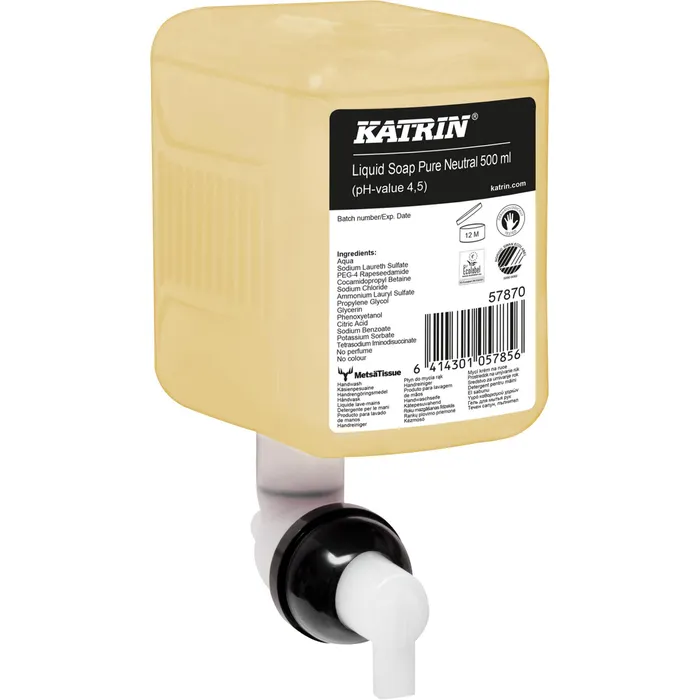 Seife Katrin Liquid Soap Pure Neutral 57870, Flussigseife, für Katrin Spender, Nachfüllkartusche, 500 ml