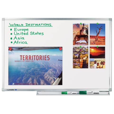 Whiteboard Legamaster Professional 7-100048, 100 x 75 cm, emalliert, Alurahmen, senk- oder waagerechte Wandbefestigung