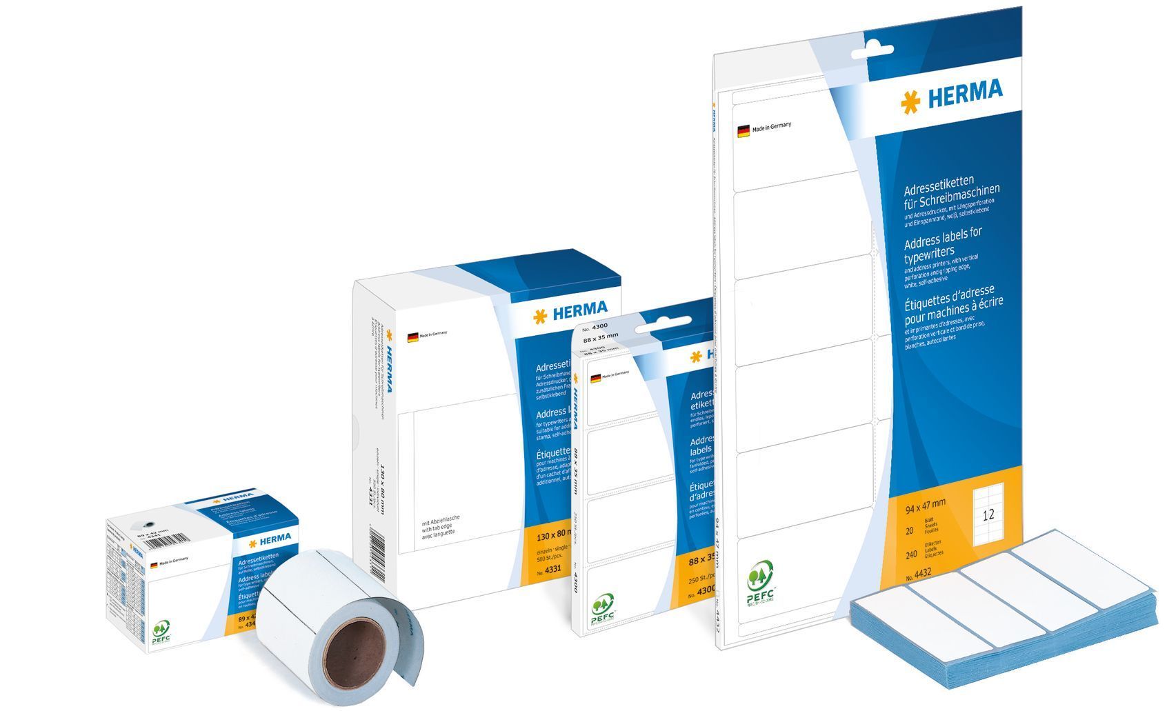 4301 Adress-Etiketten - 95 x 48 mm, selbstklebend, 250 Stück