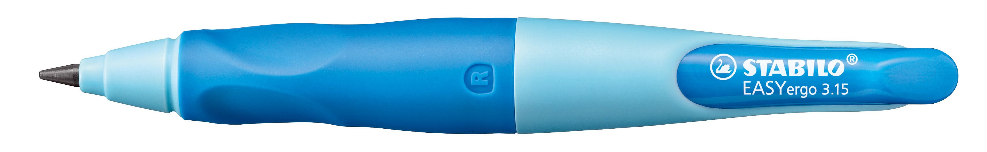 Ergonomischer Druck-Bleistift für Rechtshänder - EASYergo 3.15 in hellblau/dunkelblau - Einzelstift - inklusive 1 dicken Mine - Härtegrad HB & Spitzer Ergonomischer Druck-Bleistift für Rechtshänder - EASYergo 3.15 in hellblau/dunkelblau - Einzelstift - inklusive 1 dicken Mine - Härtegrad HB & Spitzer