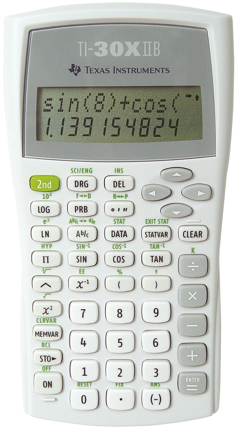 Taschenrechner TI-30X IIB, Knopfzelle, 82 x 155 x 19 mm Taschenrechner TI-30X IIB, Knopfzelle, 82 x 155 x 19 mm