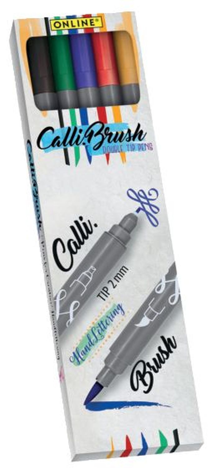 Faserschreiber Calli.Brush Duo - classic Farben, 5 Stück sortiert Faserschreiber Calli.Brush Duo - classic Farben, 5 Stück sortiert