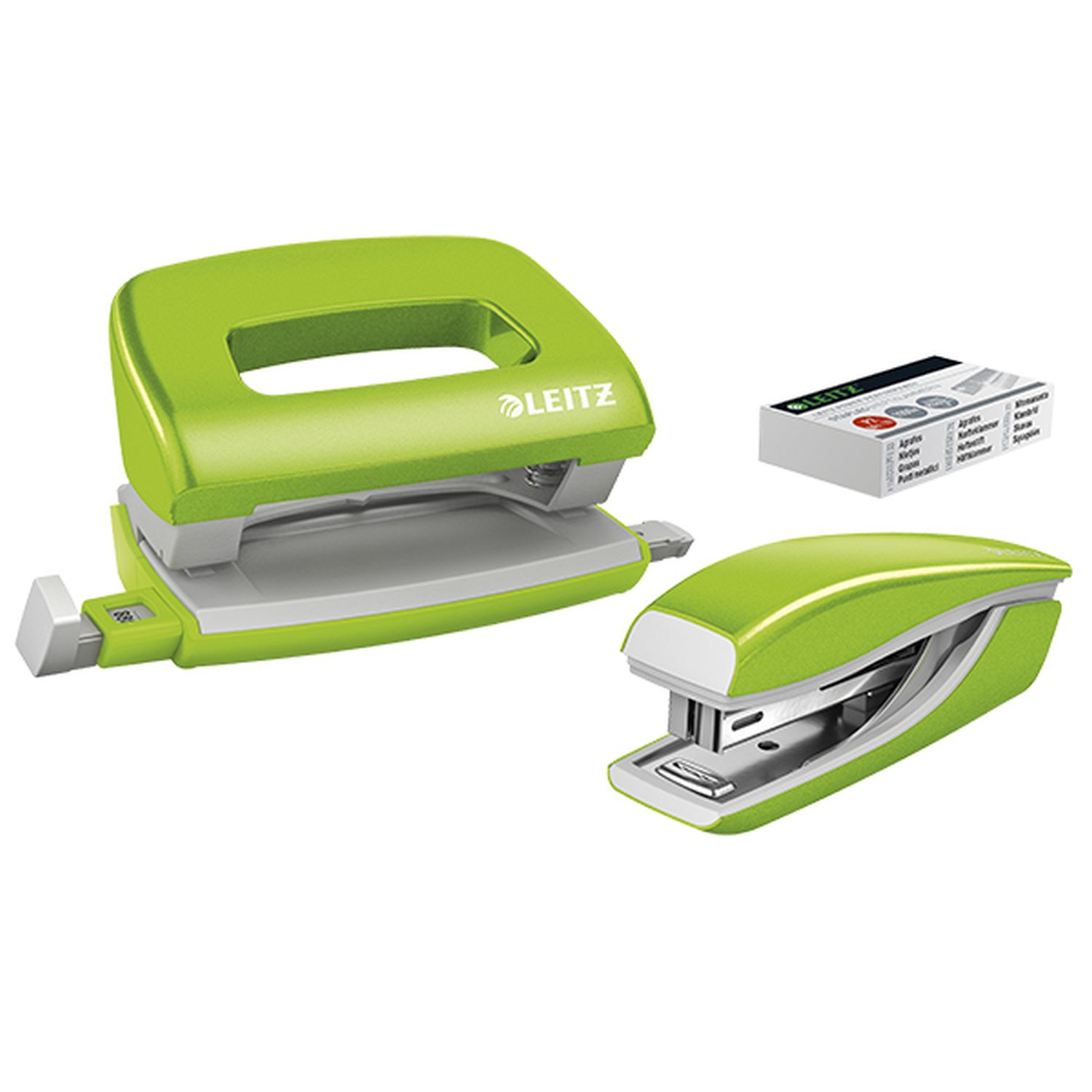 5561 Set Mini Locher Heftgerät NeXXt WOW - grün metallic 5561 Set Mini Locher Heftgerät NeXXt WOW - grün metallic