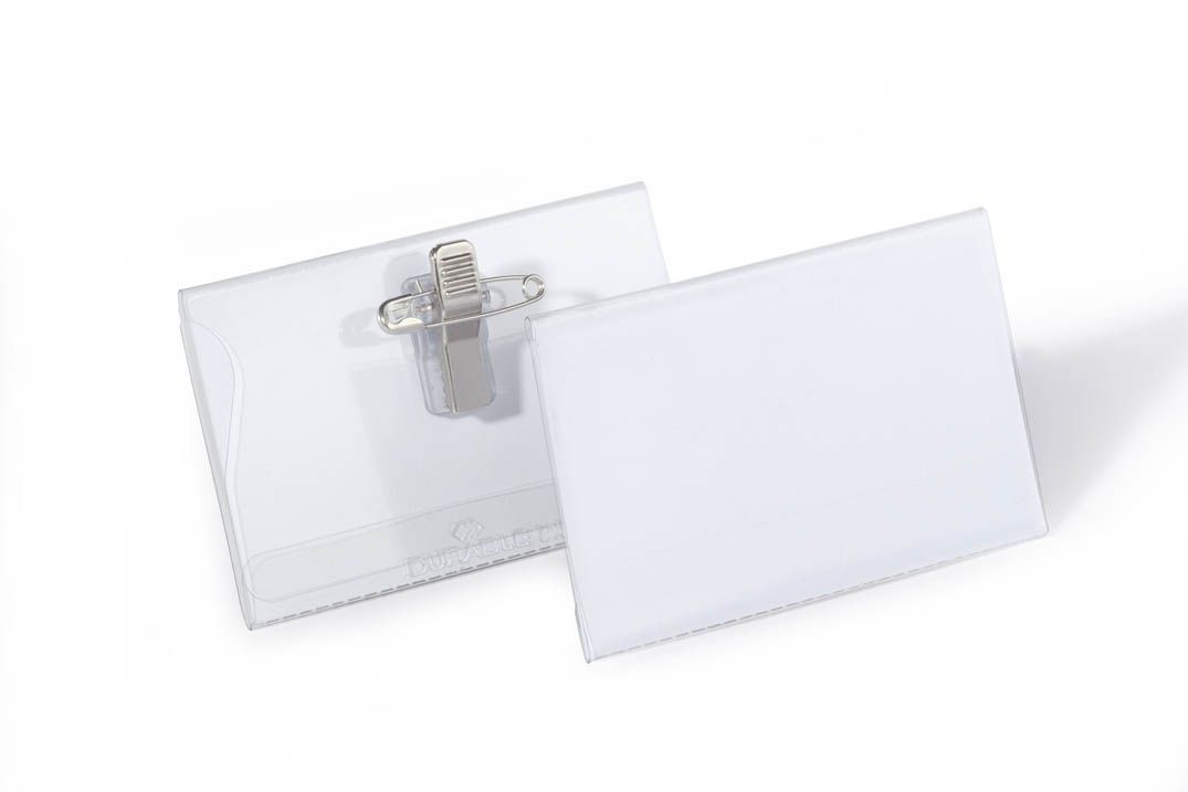 Namensschild mit Kombiklemme, 90 x 54 mm, 50 Stück Namensschild mit Kombiklemme, 90 x 54 mm, 50 Stück