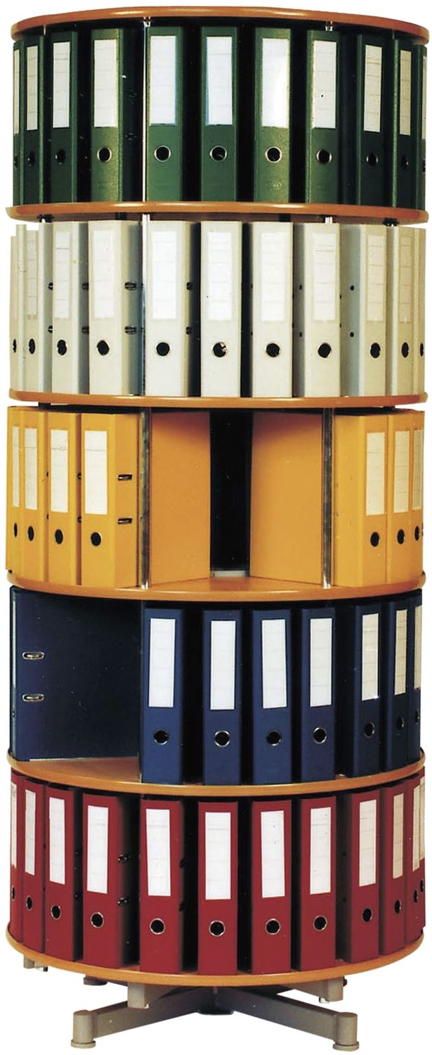 Ordnerdrehsäule Typ R2 081 5 Etagen buche