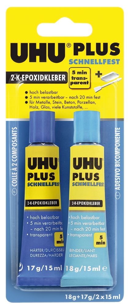 PLUS SCHNELLFEST, 2-Komponenten-Epoxidharzkleber, ohne Lösungsmittel, 35 g PLUS SCHNELLFEST, 2-Komponenten-Epoxidharzkleber, ohne Lösungsmittel, 35 g