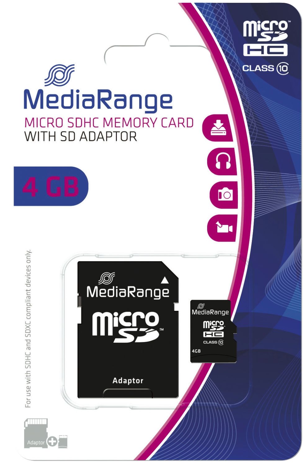 Micro SDHC Speicherkarte 4GB Klasse 10 mit SD-Karten Adapter Micro SDHC Speicherkarte 4GB Klasse 10 mit SD-Karten Adapter