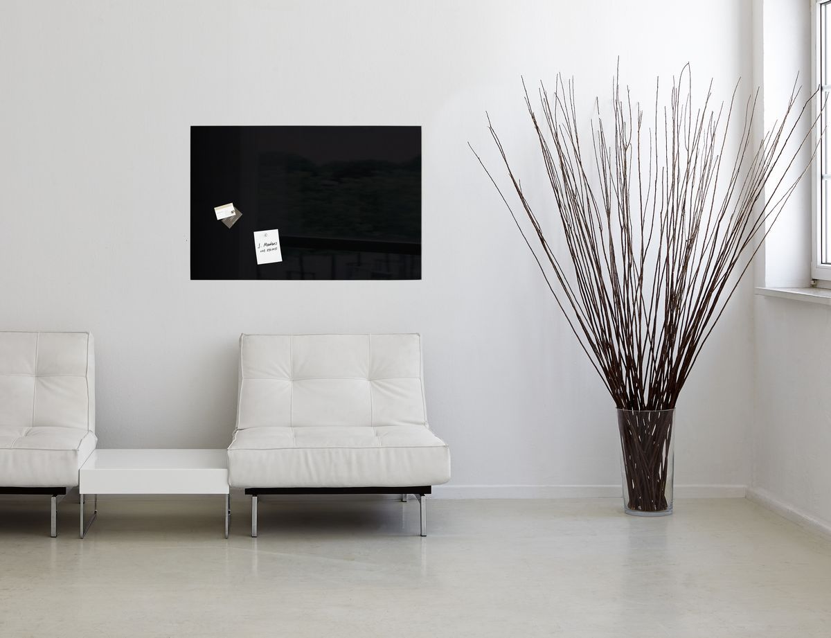 Glas-Magnetboard Artverum - schwarz, 100 x 65 cm Glas-Magnetboard Artverum - schwarz, 100 x 65 cm
